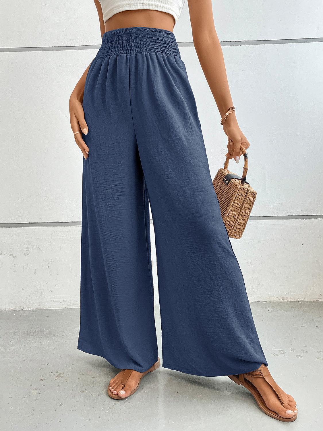 Wide Leg Pants with Pockets - Trendy by Luna