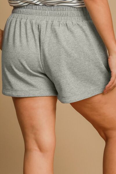 Umgee Full Size Drawstring Sweatshorts with Pockets Plus Size - Trendy by Luna