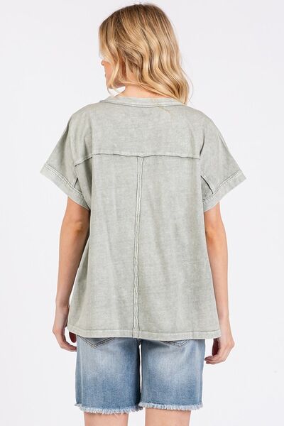 PEACE Round Neck Short Sleeve T-Shirt - Trendy by Luna