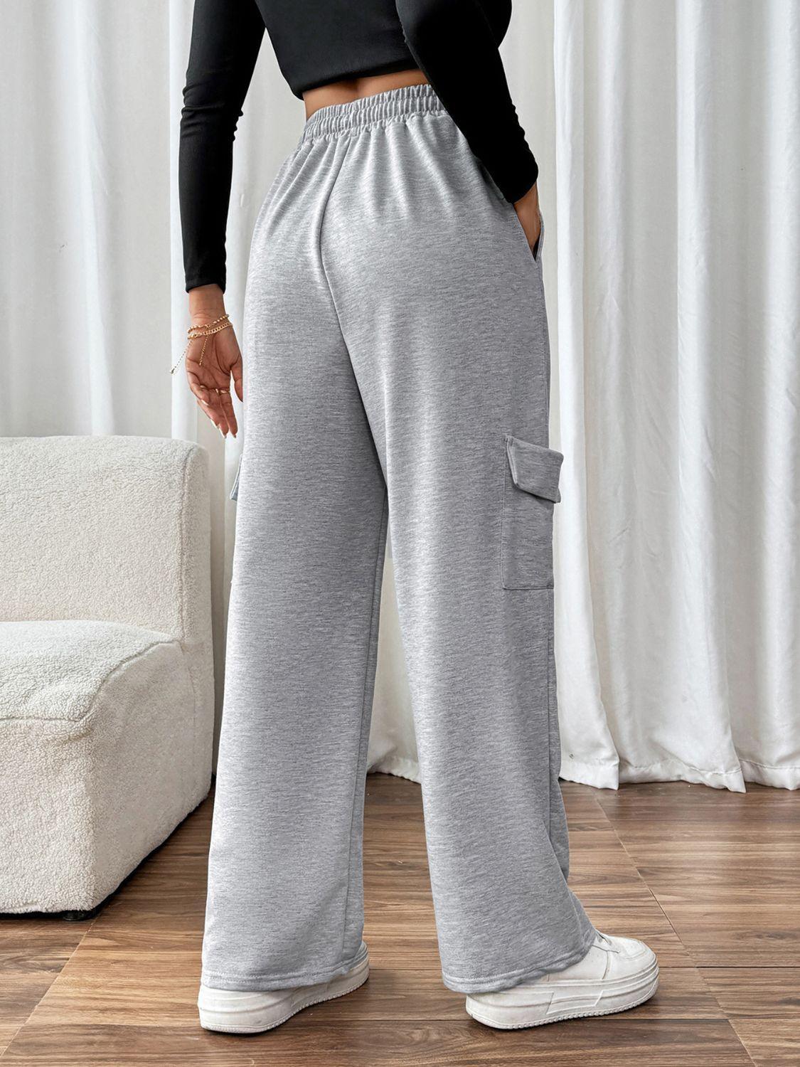 Perfee Drawstring Elastic Waist Joggers with Pockets - Trendy by Luna