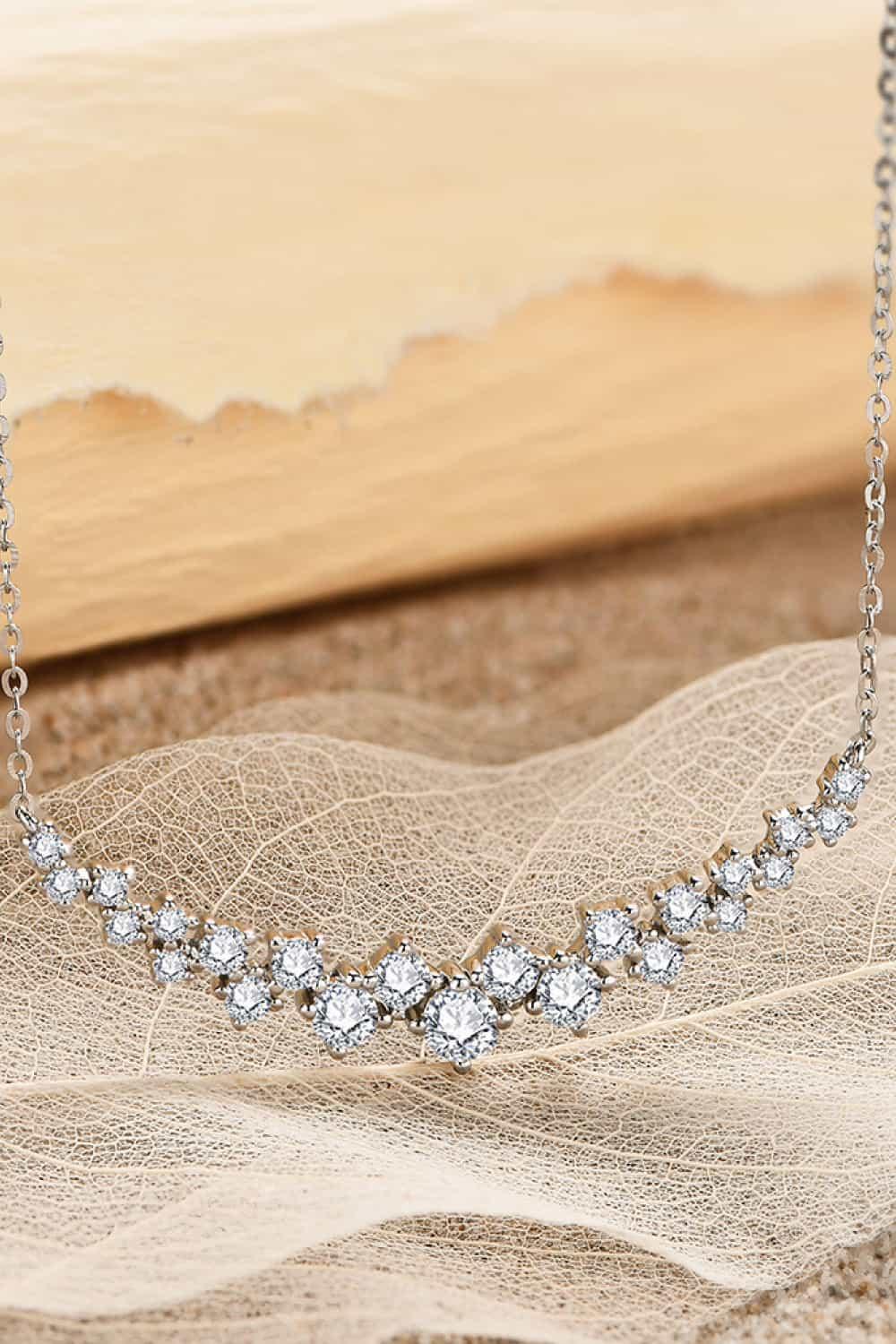 1.64 Carat Moissanite 925 Sterling Silver Necklace - Trendy by Luna