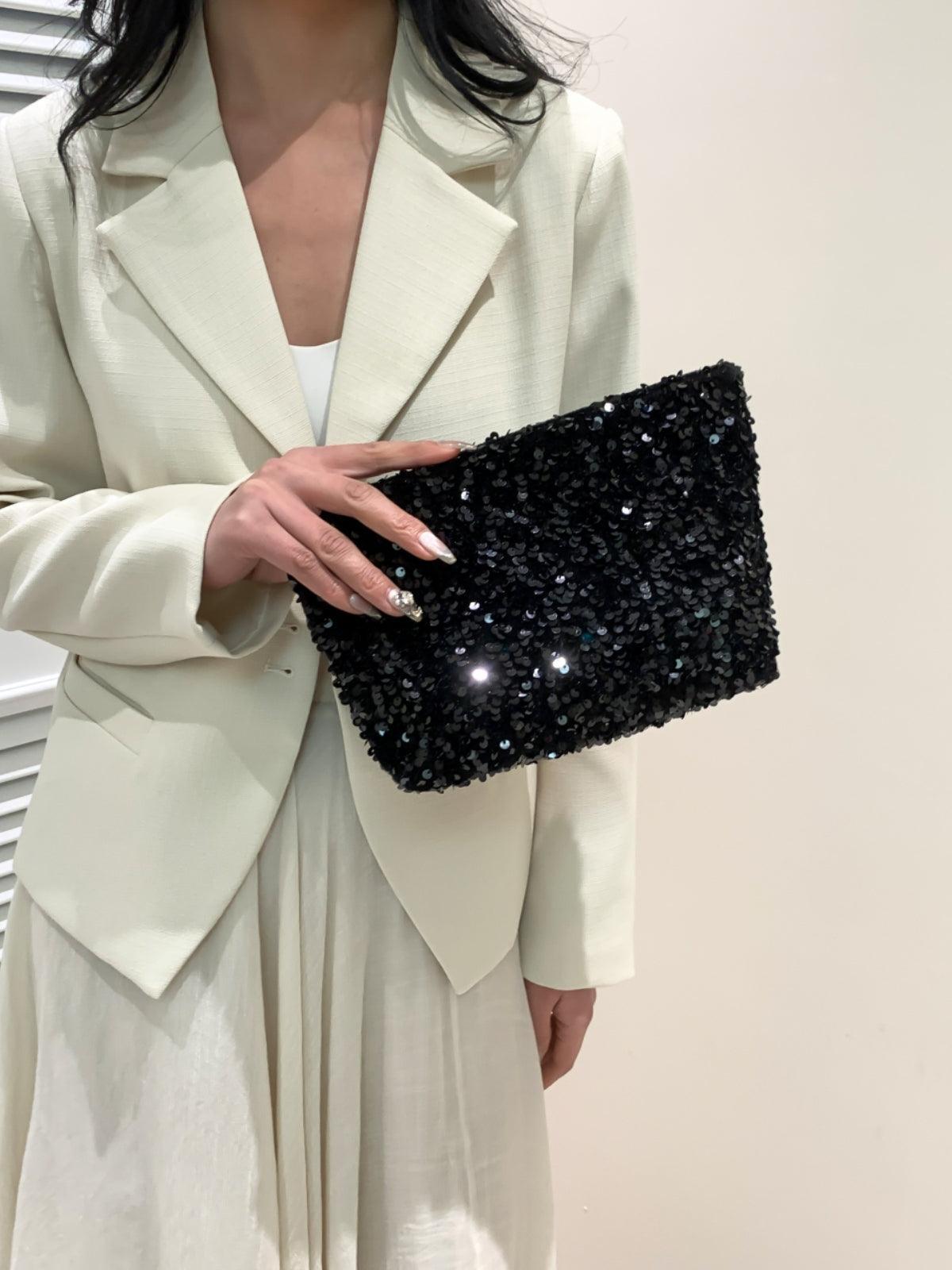 Sequin Clutch with Zipper - Trendy by Luna