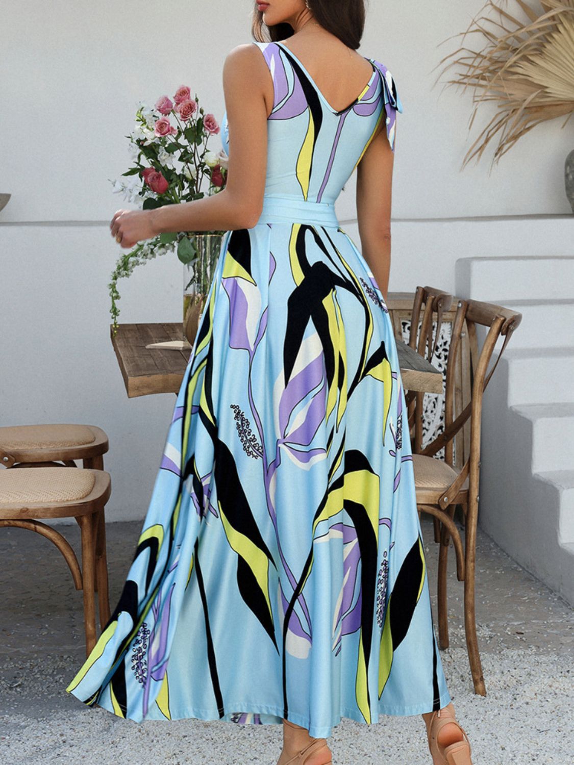 Printed Sleeveless Maxi Dress - Trendy by Luna