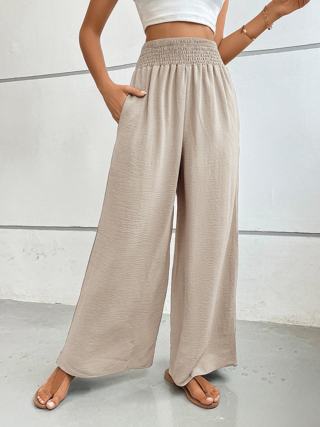 Wide Leg Pants with Pockets - Trendy by Luna