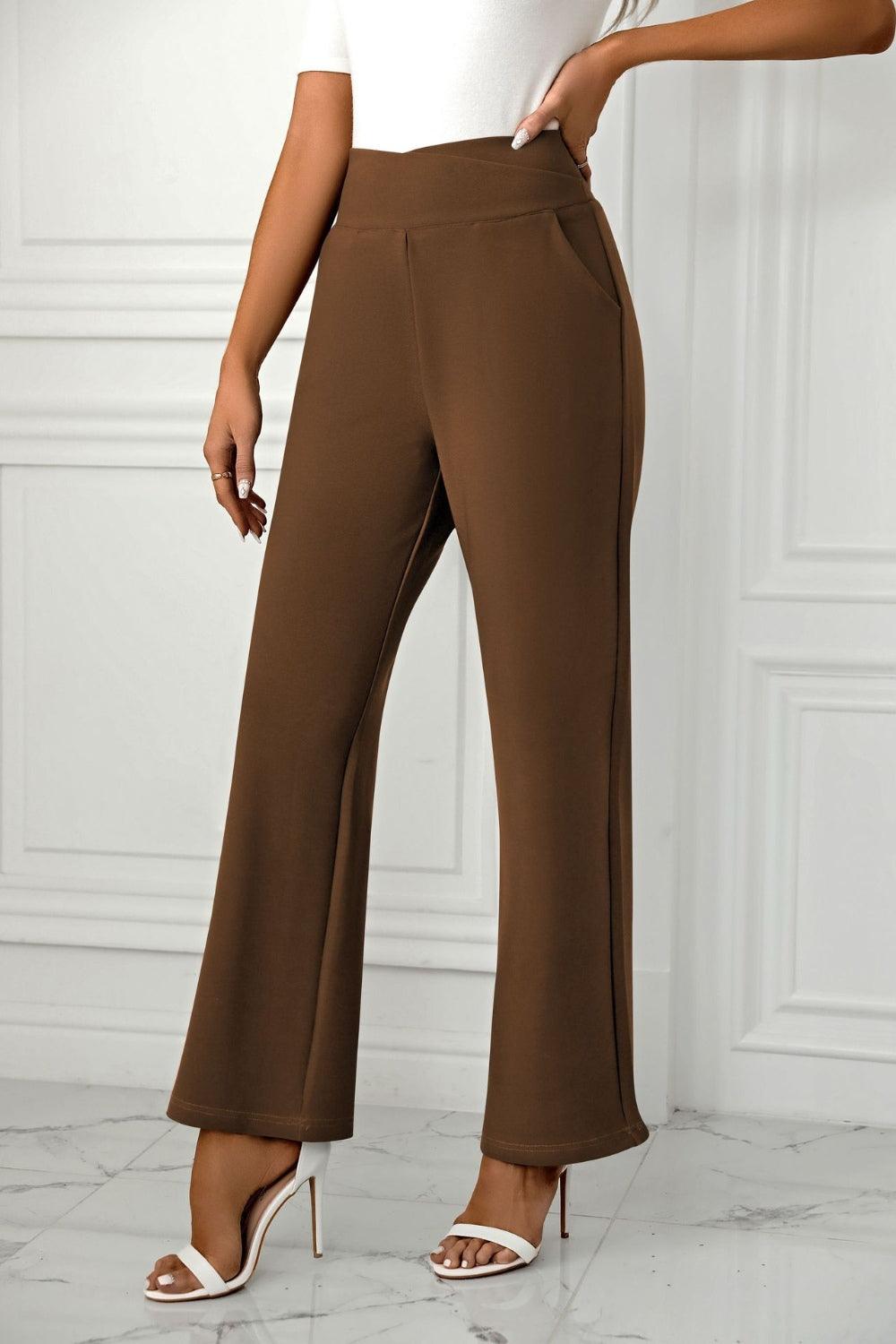 High Waist Straight Leg Pants - Trendy by Luna