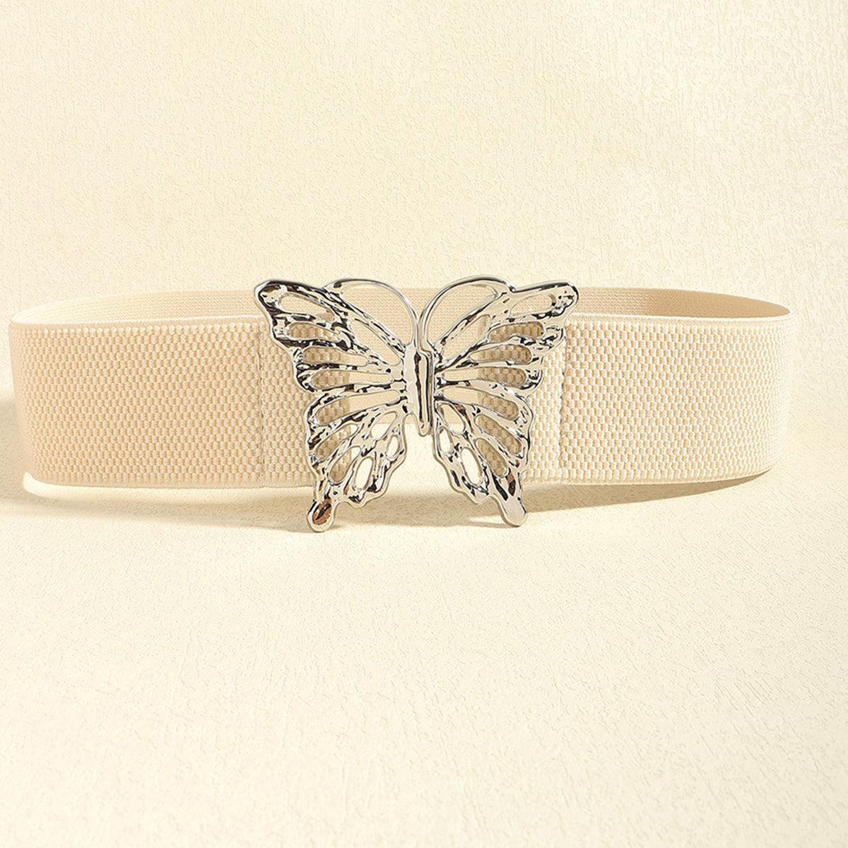 Butterfly Alloy Buckle Elastic Belt - Trendy by Luna