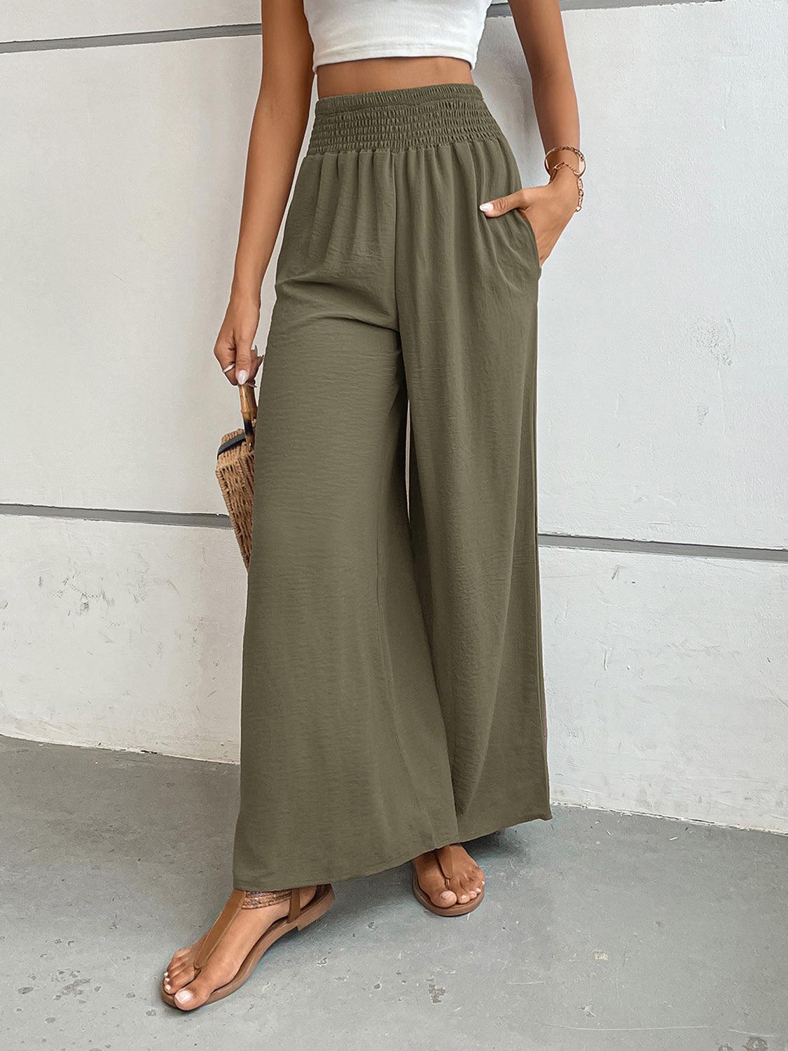 Wide Leg Pants with Pockets - Trendy by Luna