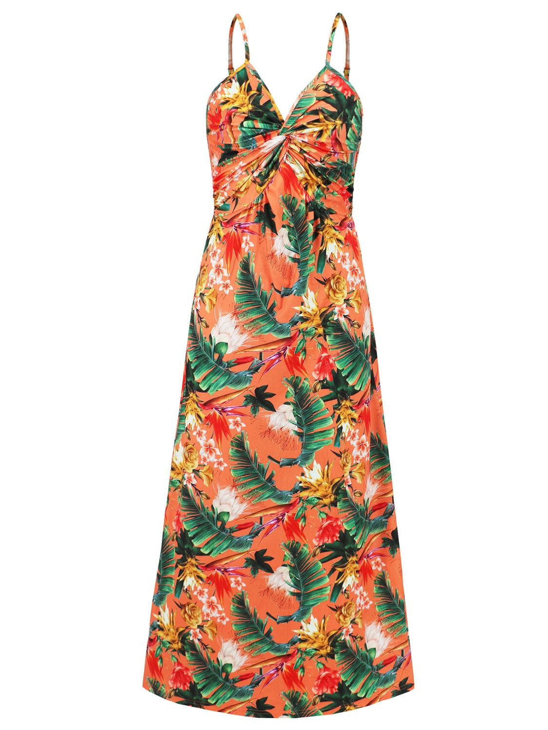 Twisted Printed V-Neck Cami Dress - Trendy by Luna