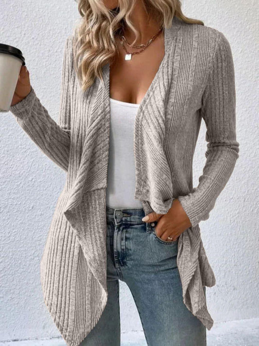 Trendy by Luna Open Front Long Sleeve Cardigan - Trendy by Luna