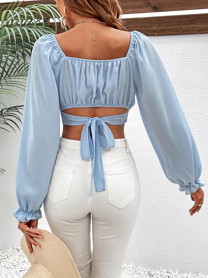 Honey Raglan Sleeve Cropped Blouse - Trendy by Luna