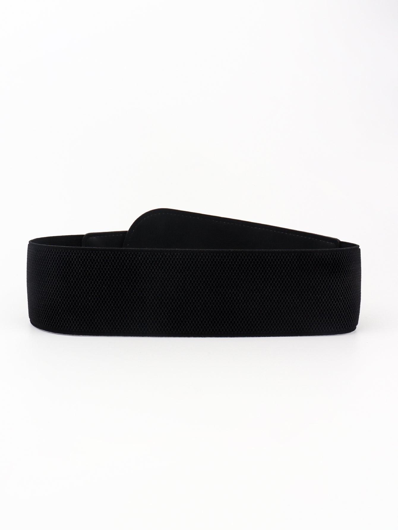 PU Elastic Wide Belt with Alloy Buckle - Trendy by Luna