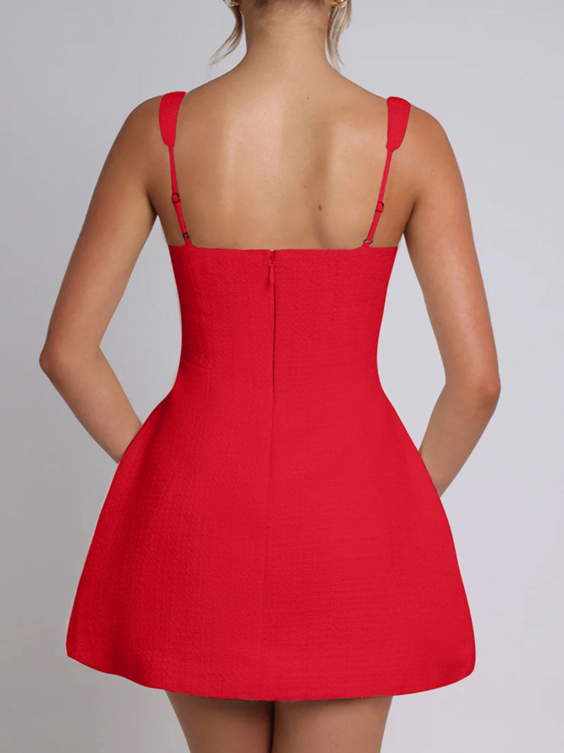 Square Neck Wide Strap Mini Dress