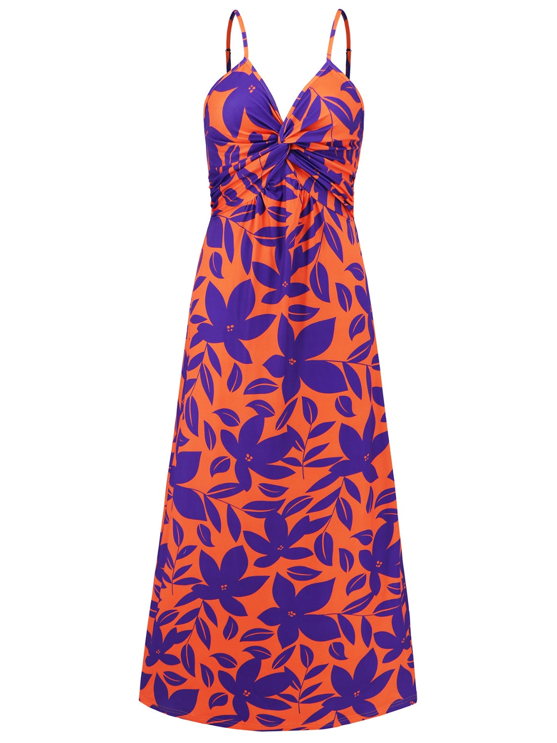 Twisted Printed V-Neck Cami Dress - Trendy by Luna