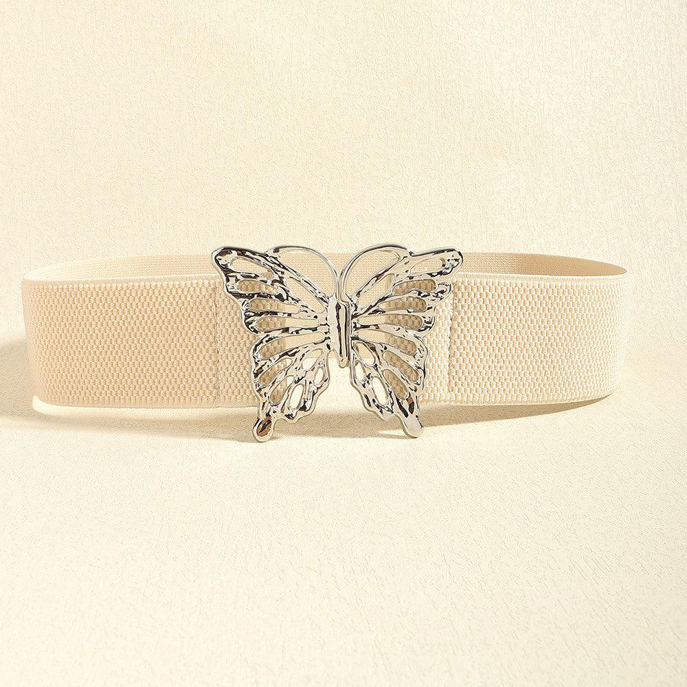 Butterfly Alloy Buckle Elastic Belt - Trendy by Luna