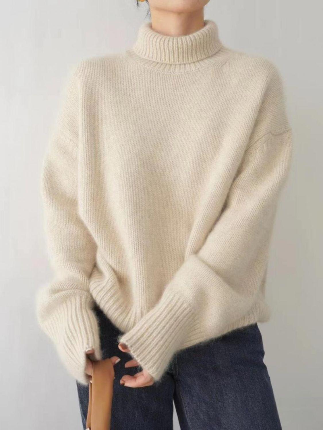 Trendy Oversized Turtleneck Sweater - Trendy by Luna