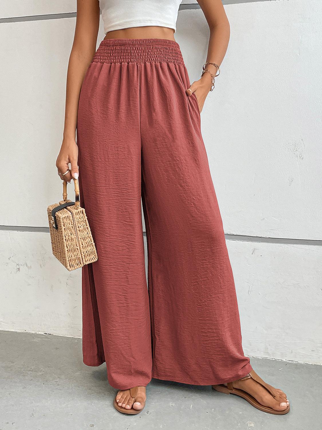 Wide Leg Pants with Pockets - Trendy by Luna