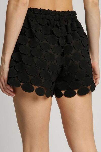 Umgee Full Size Polka Dot Lace Shorts Plus Size - Trendy by Luna