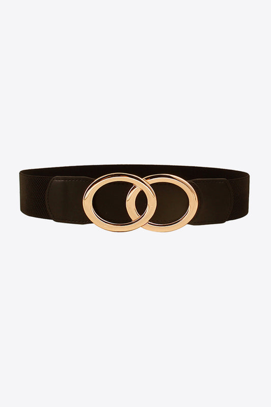 Zinc Alloy Buckle Elastic PU Belt - Trendy by Luna