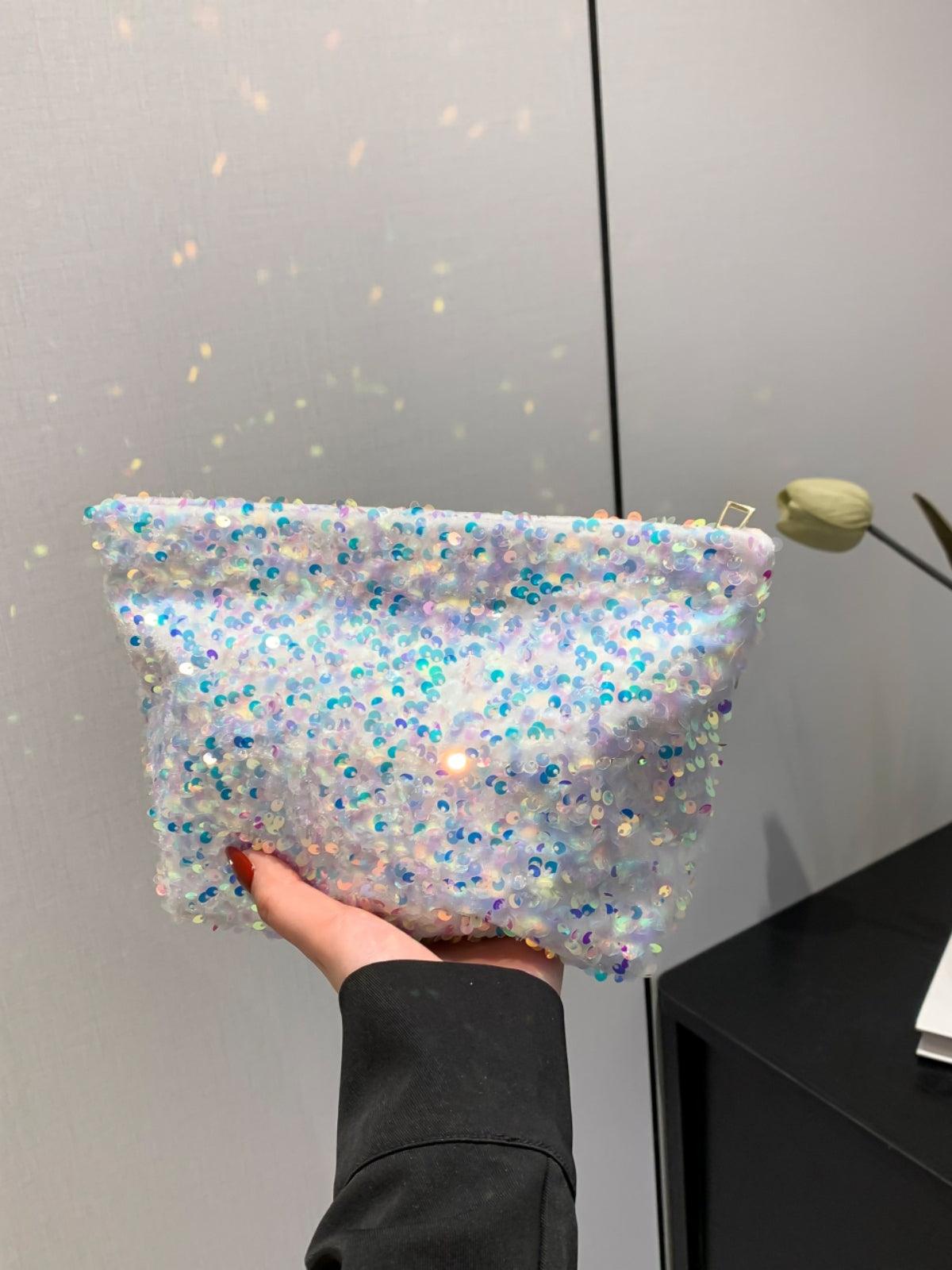 Sequin Clutch with Zipper - Trendy by Luna