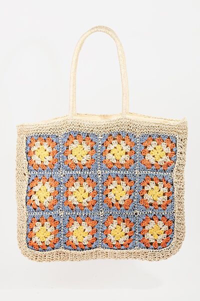 Fame Flower Braided Tote Bag - Trendy by Luna