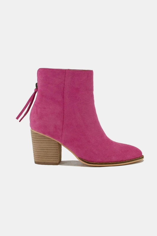 Beast Fashion Suede Point Toe Ankle Booties - Trendy by Luna