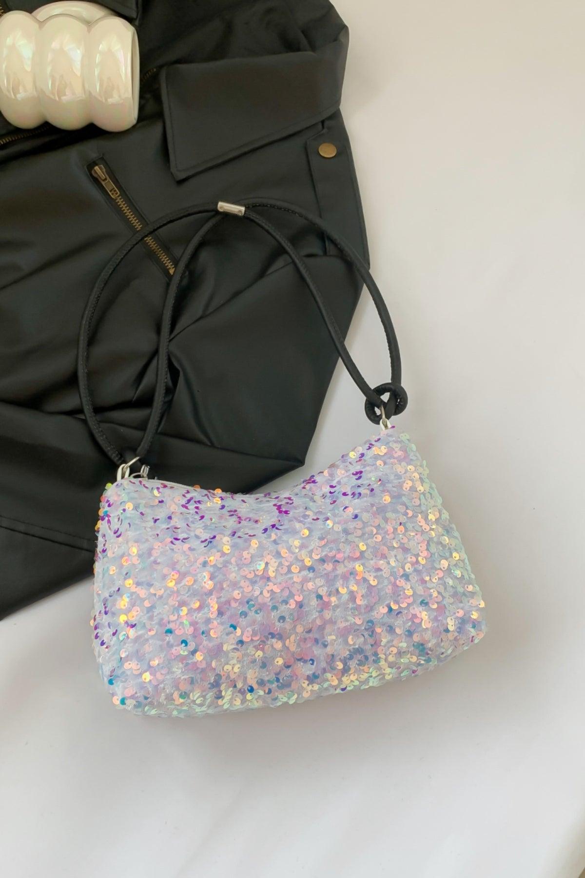 Sequin Double Strap Shoulder Bag - Trendy by Luna