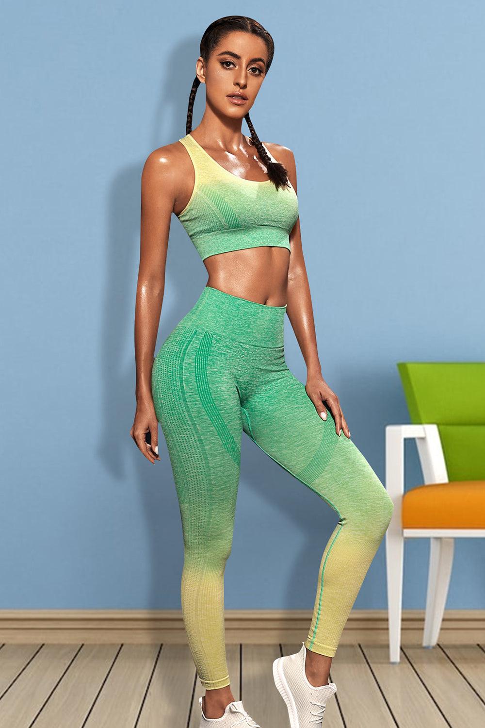 Gradient Sports Tank and Leggings Set - Trendy by Luna