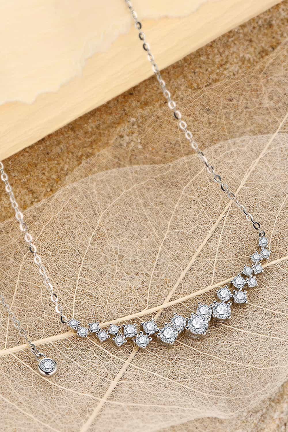 1.64 Carat Moissanite 925 Sterling Silver Necklace - Trendy by Luna