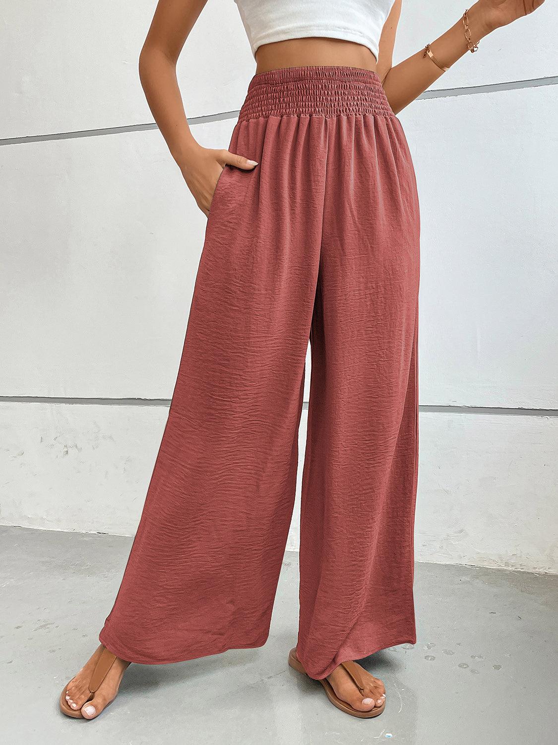 Wide Leg Pants with Pockets - Trendy by Luna