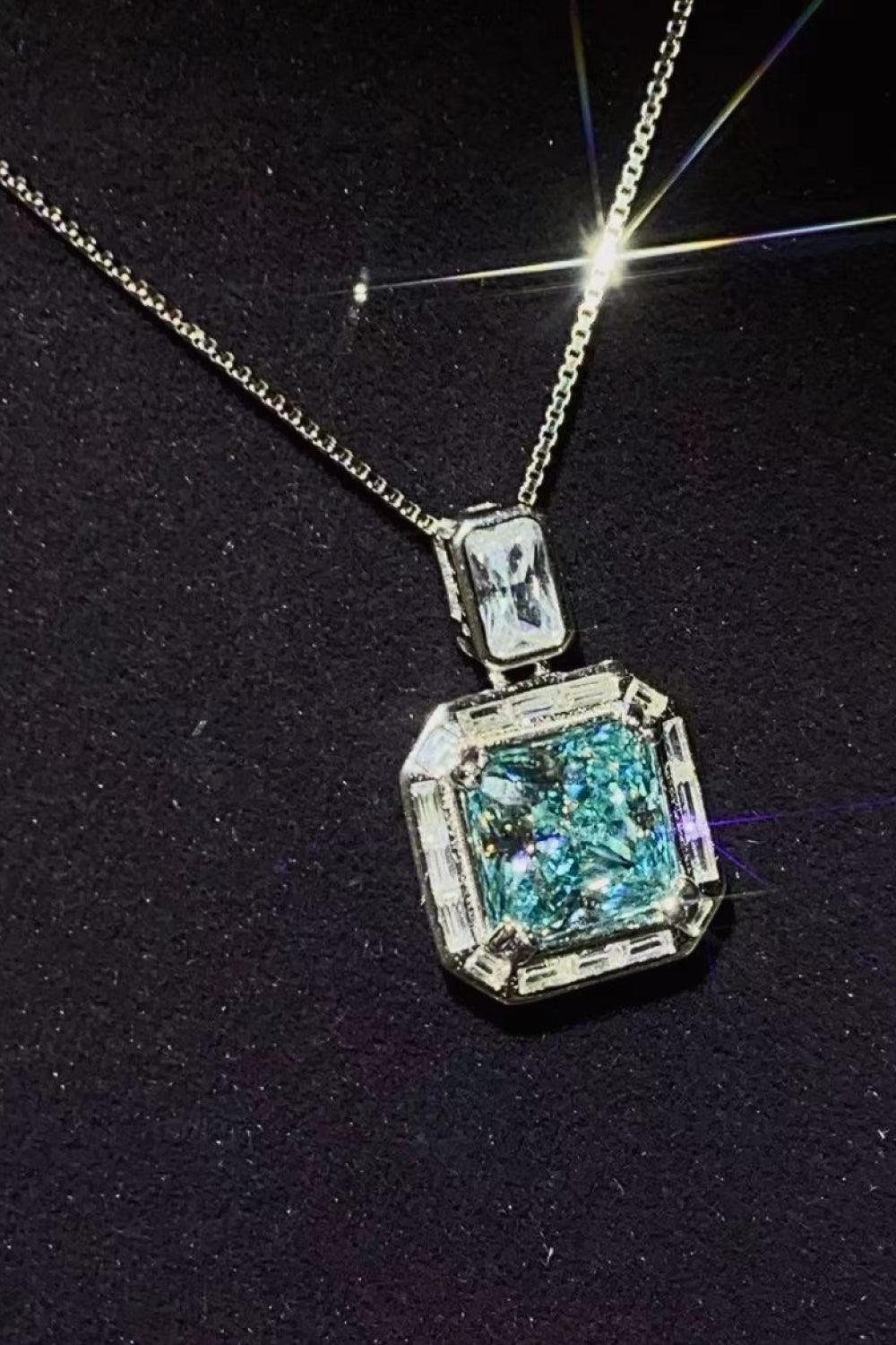 2 Carat Moissanite Square Pendant Necklace - Trendy by Luna