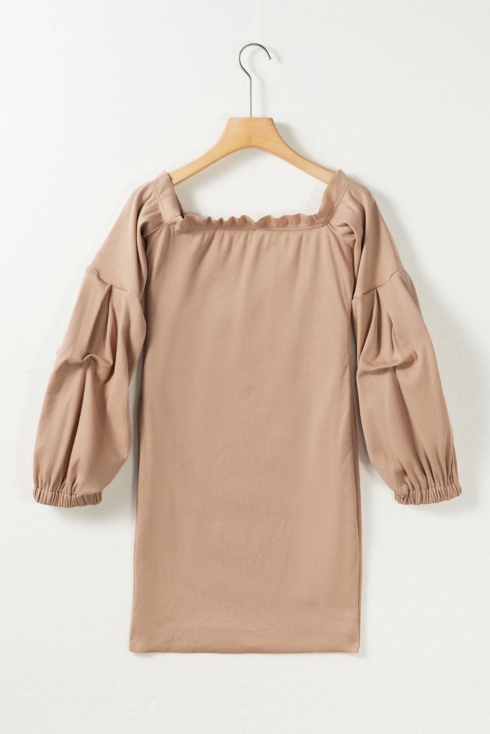 Ruched Off Shoulder Long Sleeve Dress - Trendy by Luna