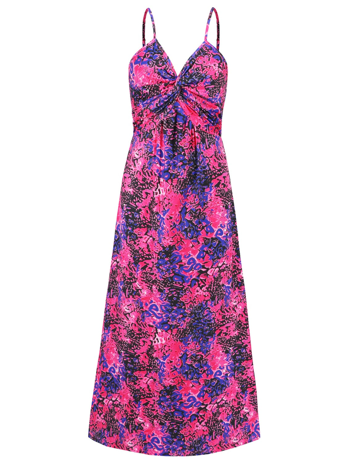 Twisted Printed V-Neck Cami Dress - Trendy by Luna