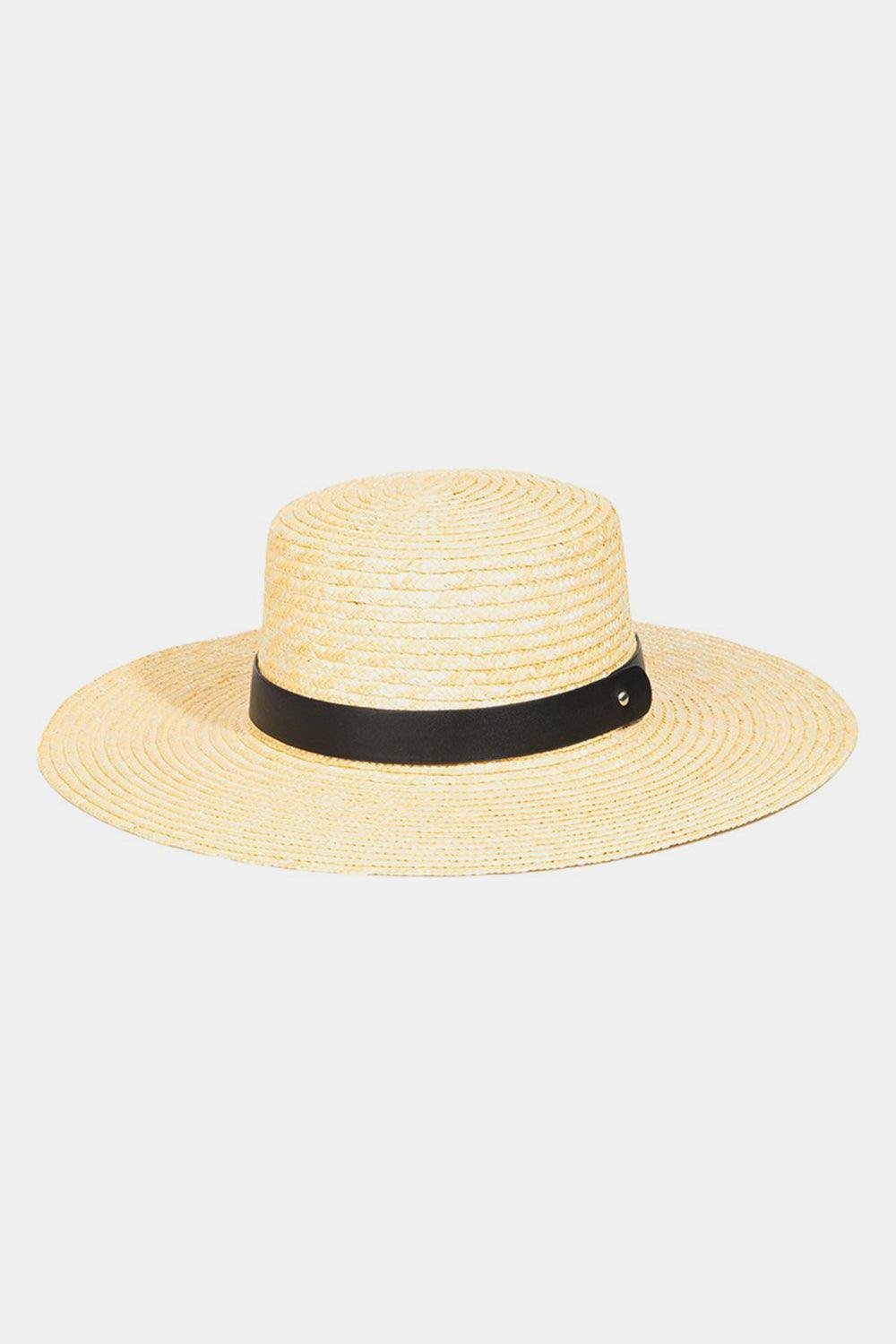 Fame Flat Brim Straw Weave Hat - Trendy by Luna