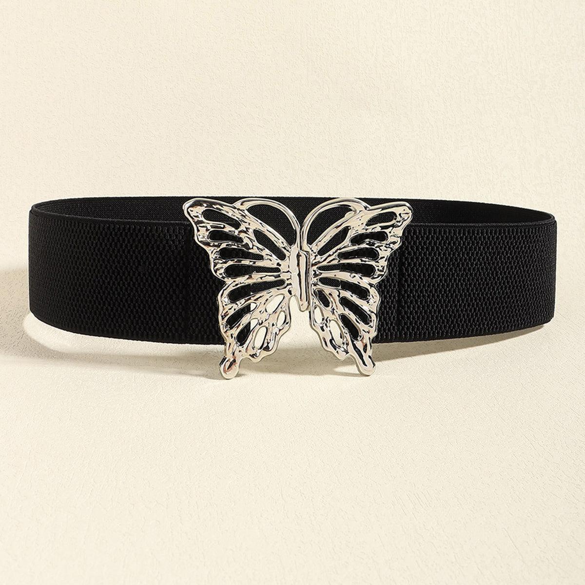 Butterfly Alloy Buckle Elastic Belt - Trendy by Luna