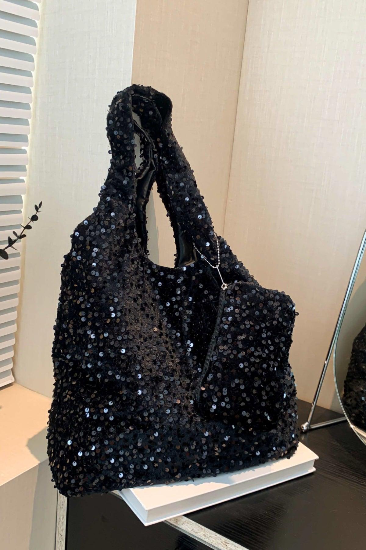 Sequin Polyester Handbag - Trendy by Luna