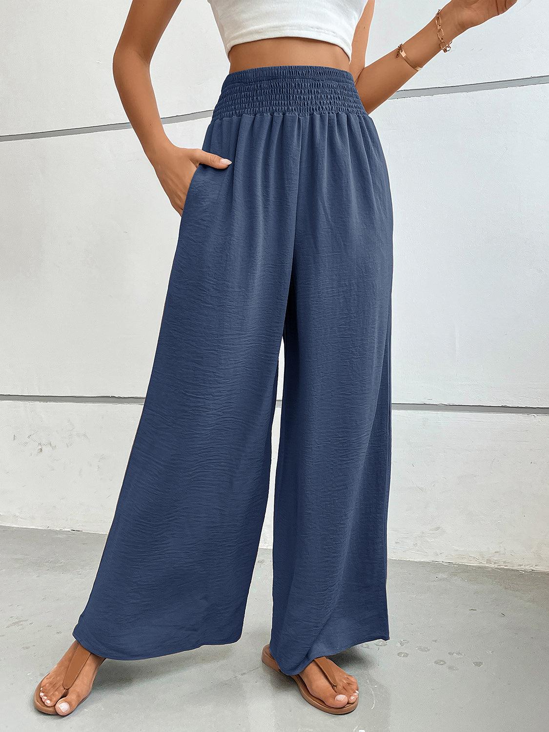 Wide Leg Pants with Pockets - Trendy by Luna