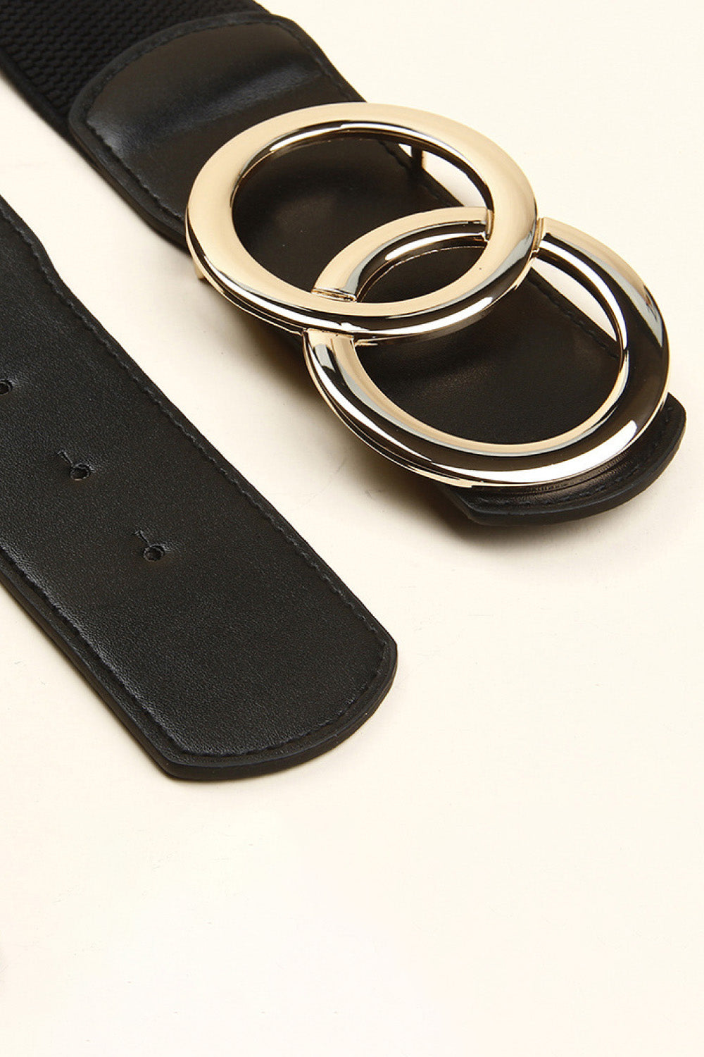 Zinc Alloy Buckle Elastic PU Belt - Trendy by Luna