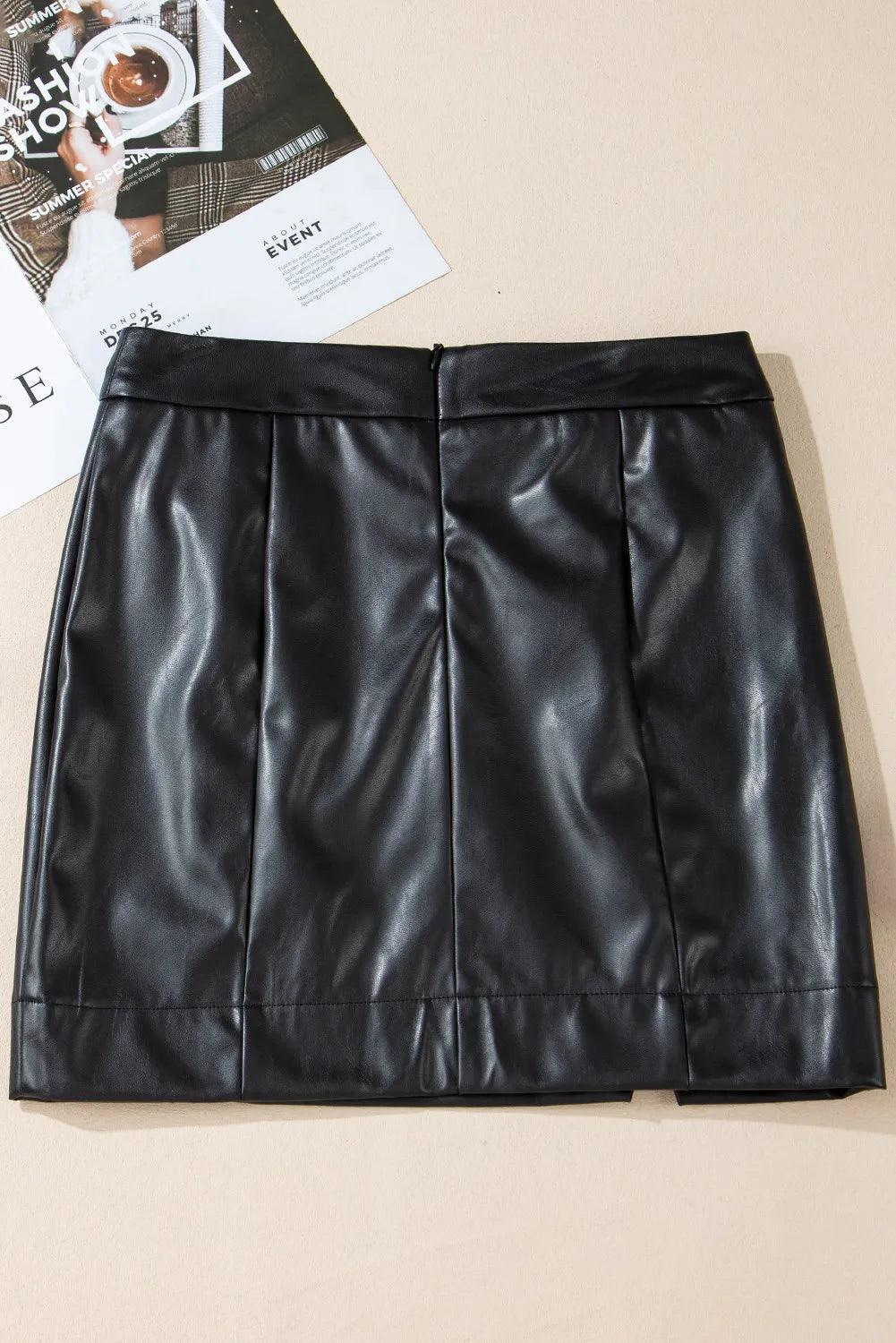 PU Leather Mini Skirt - Trendy by Luna