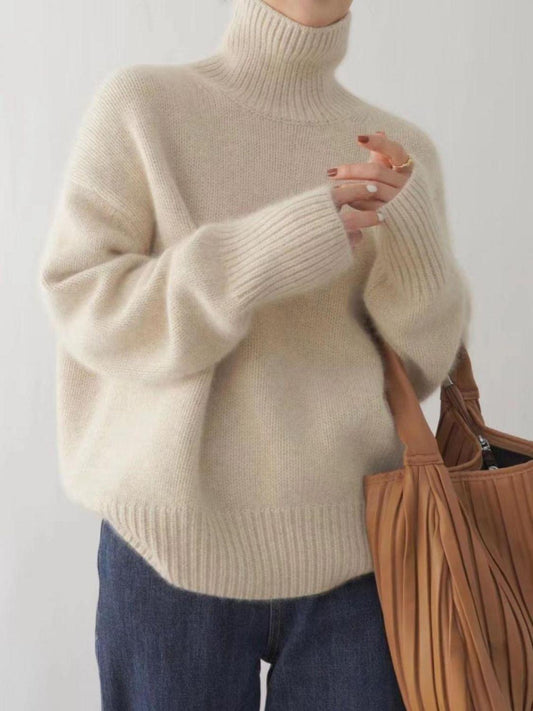 Trendy Oversized Turtleneck Sweater - Trendy by Luna