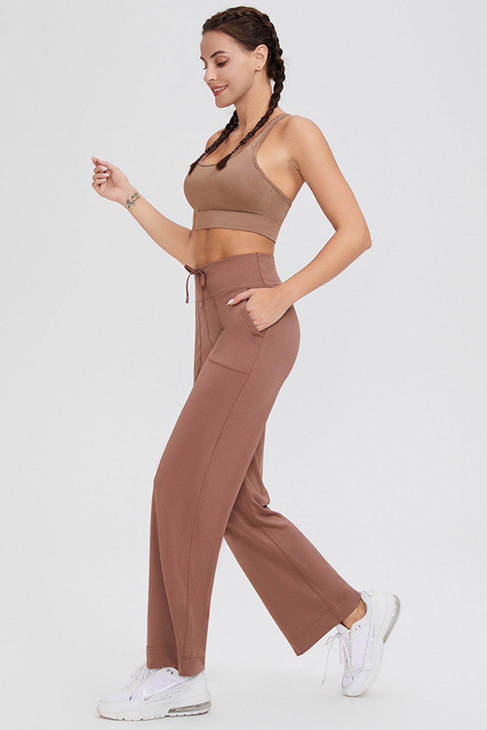 Basic Bae Full Size Drawstring High Waist Pants with Pockets - Trendy by Luna