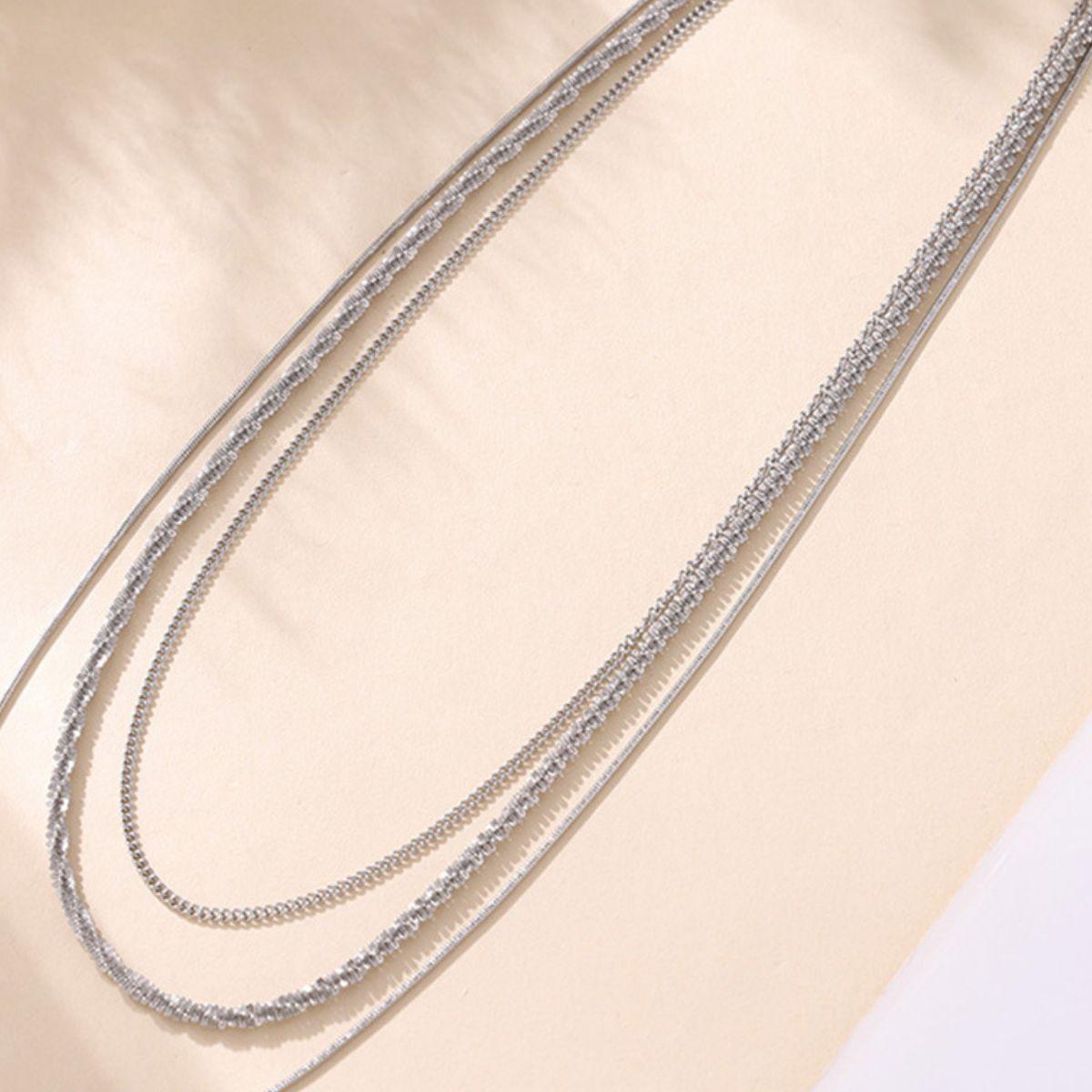 Titanium Steel Three-Layered Necklace - Trendy by Luna