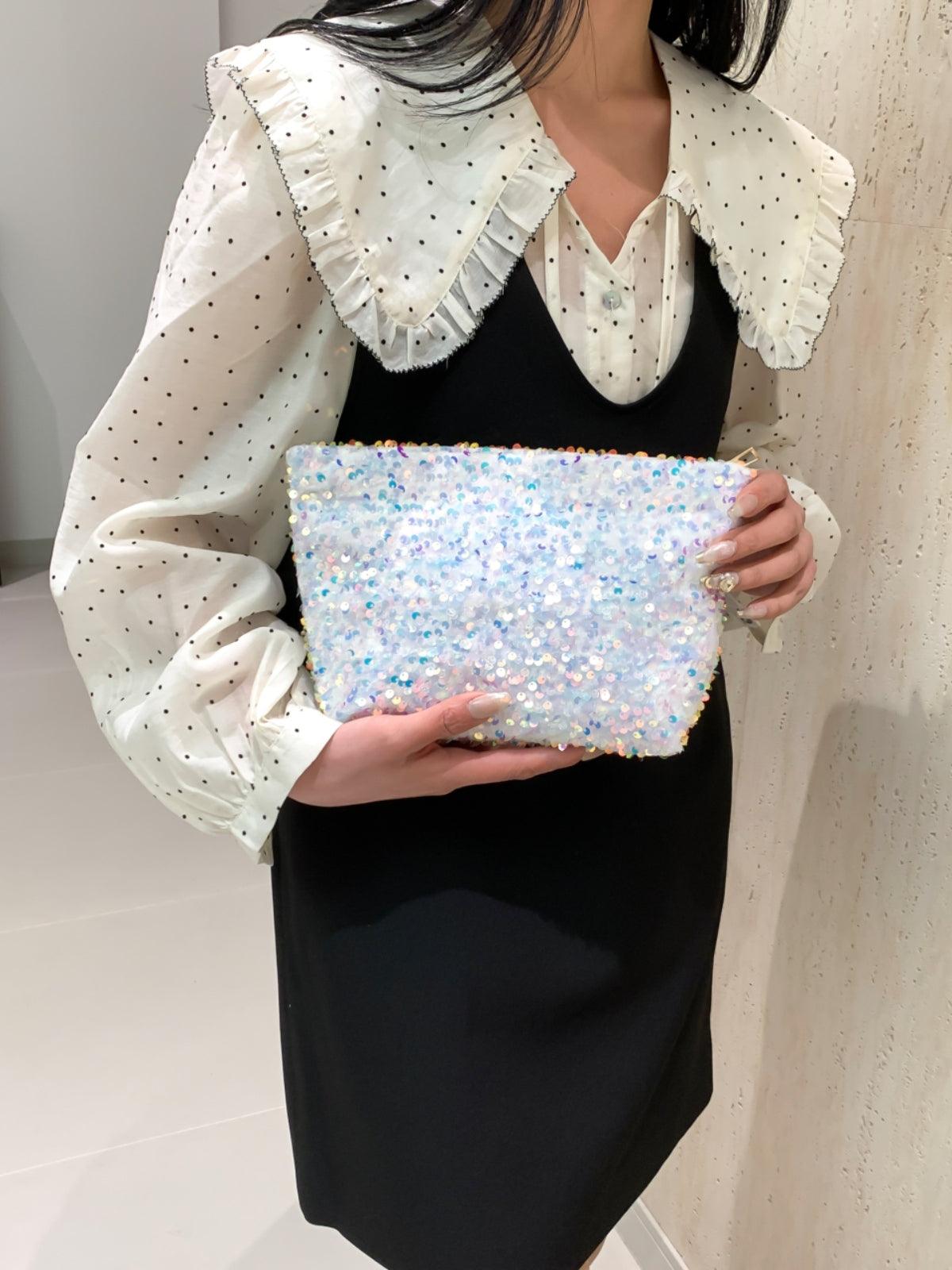 Sequin Clutch with Zipper - Trendy by Luna