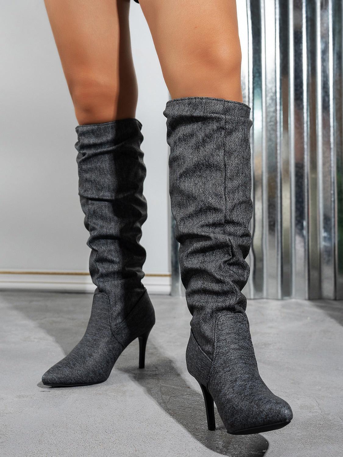 Point Toe Stiletto Boots - Trendy by Luna