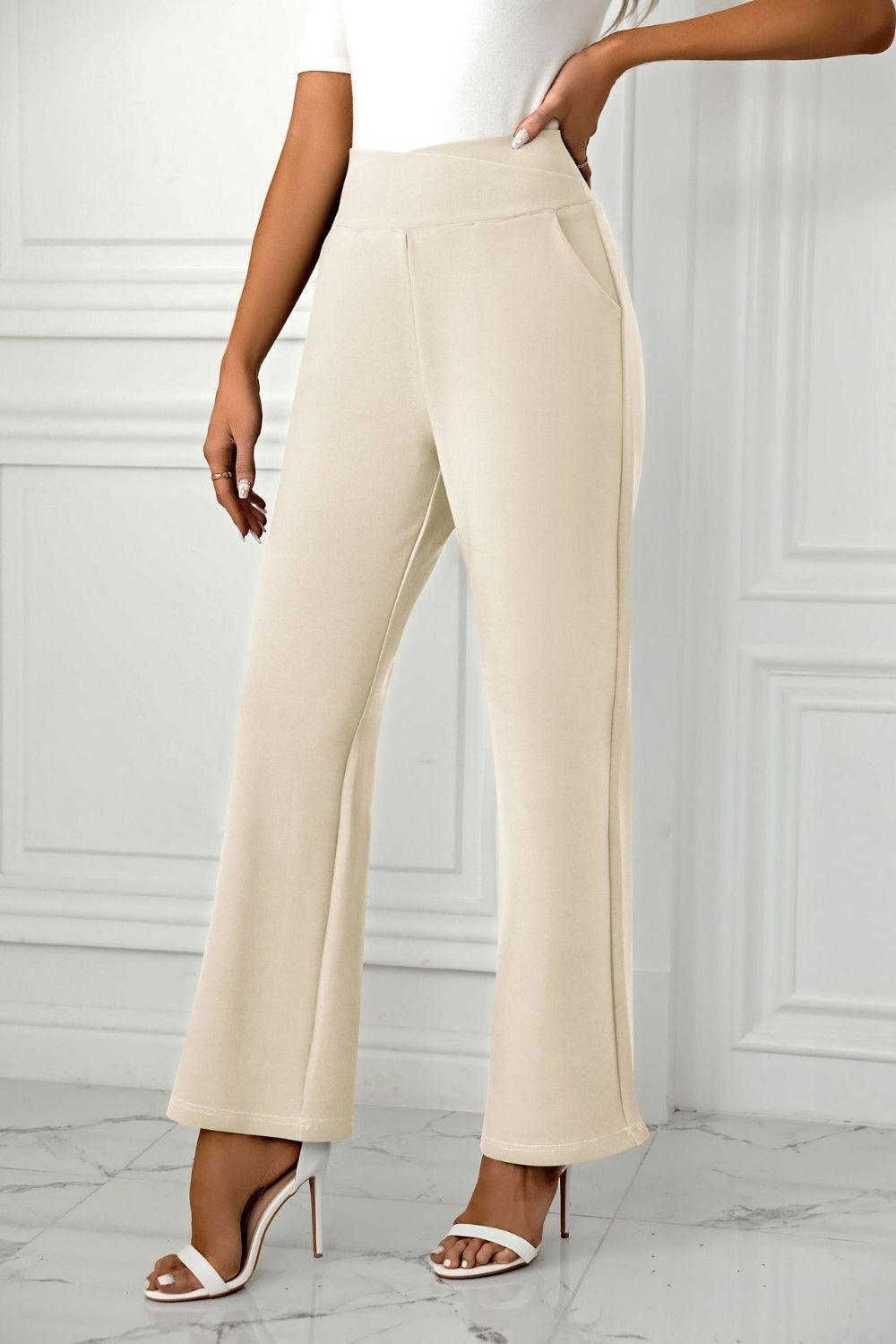 High Waist Straight Leg Pants - Trendy by Luna