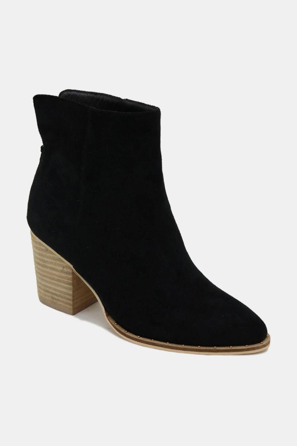 Beast Fashion Suede Point Toe Ankle Booties - Trendy by Luna