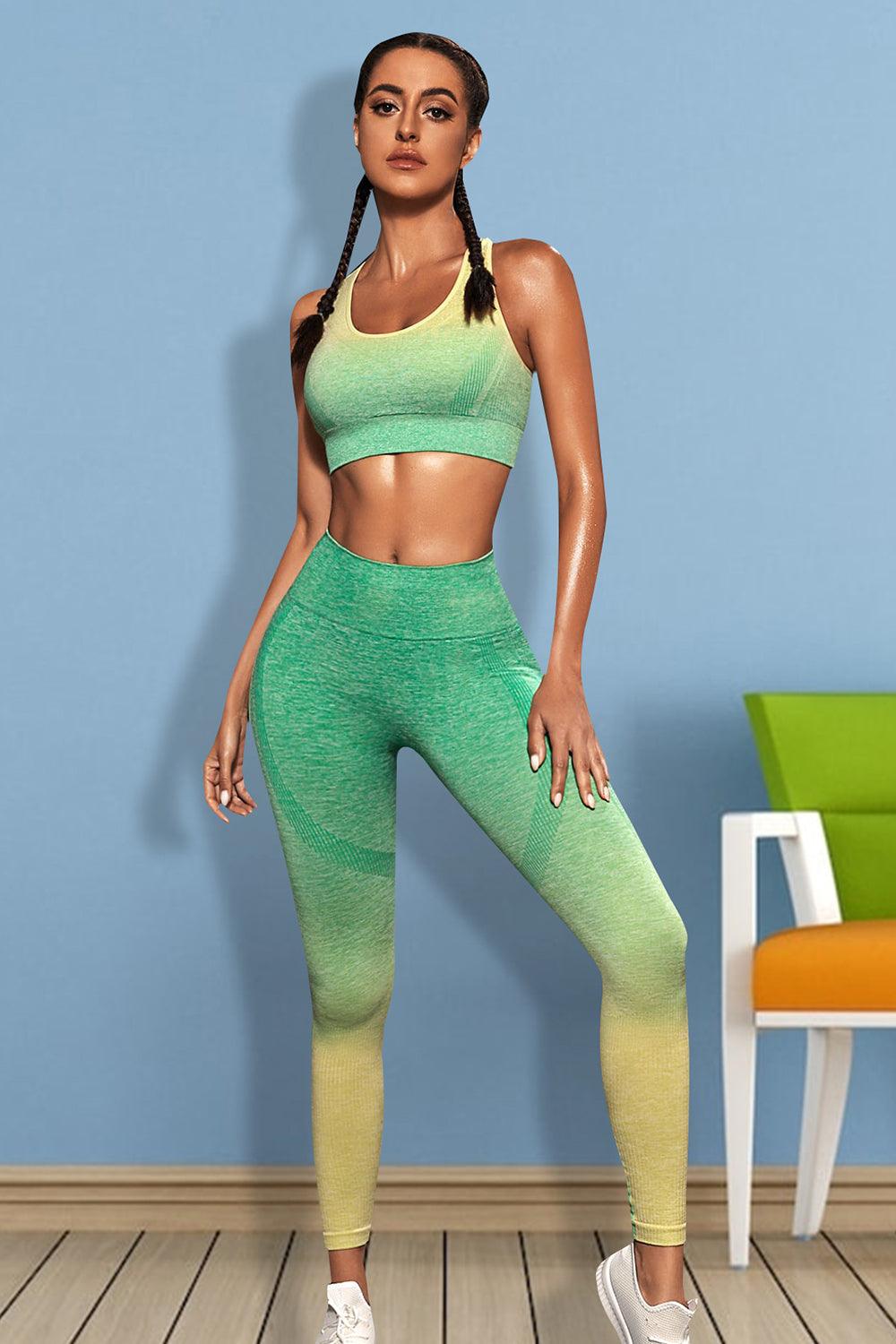 Gradient Sports Tank and Leggings Set - Trendy by Luna