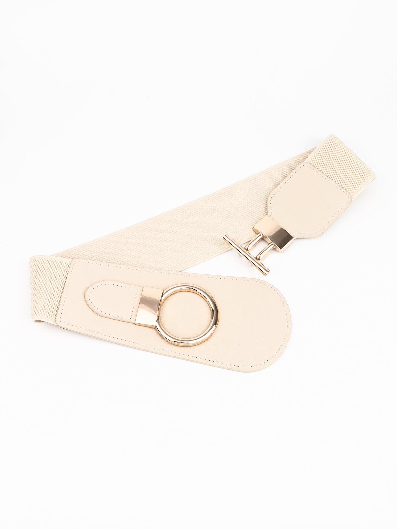 PU Elastic Wide Belt with Alloy Buckle - Trendy by Luna