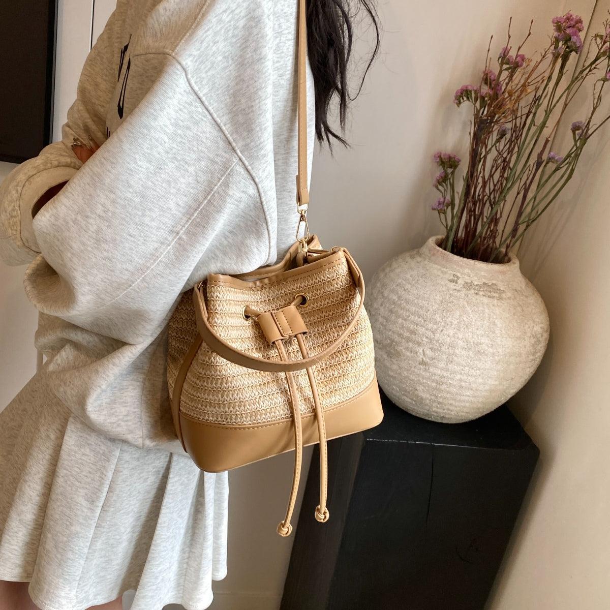 Straw Braided Shoulder Bag - Trendy by Luna