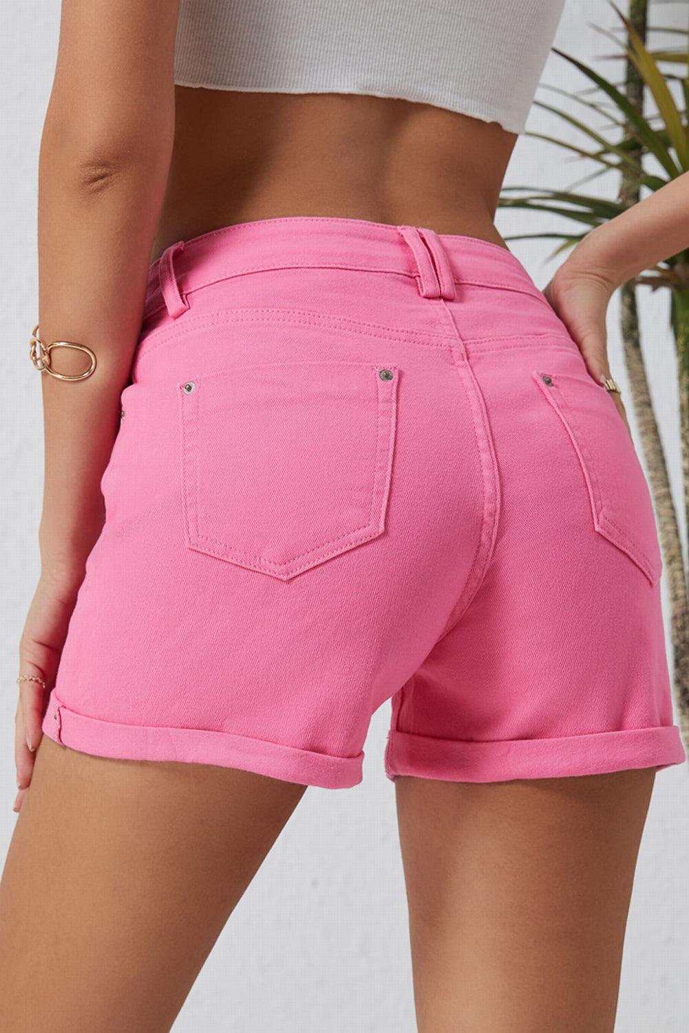 Buttoned Shorts with Pockets - Trendy by Luna