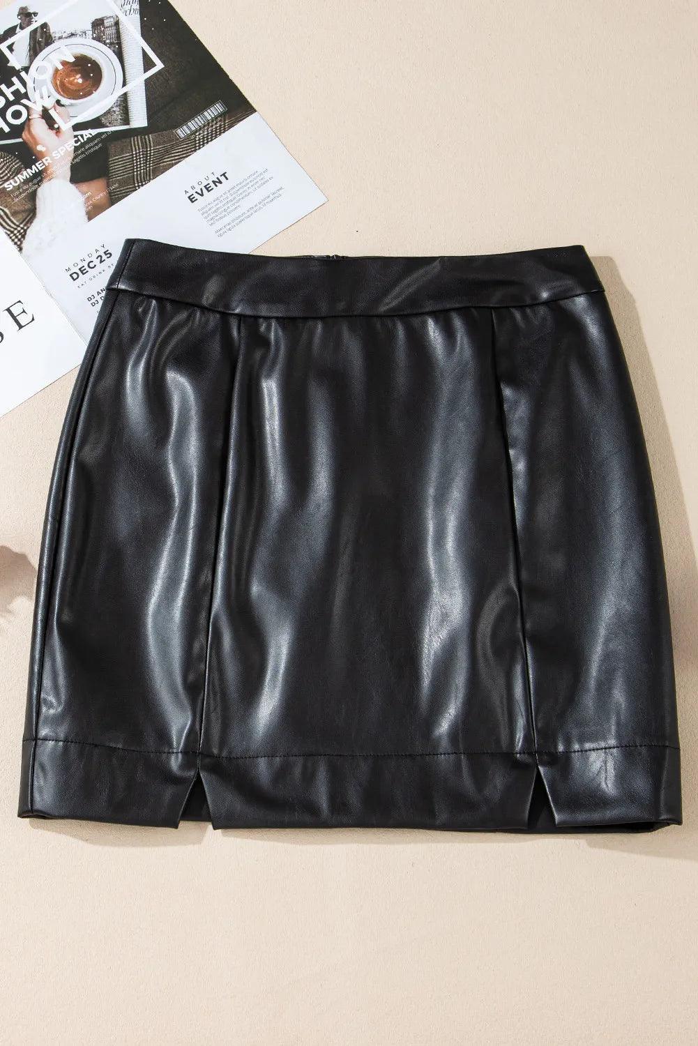 PU Leather Mini Skirt - Trendy by Luna